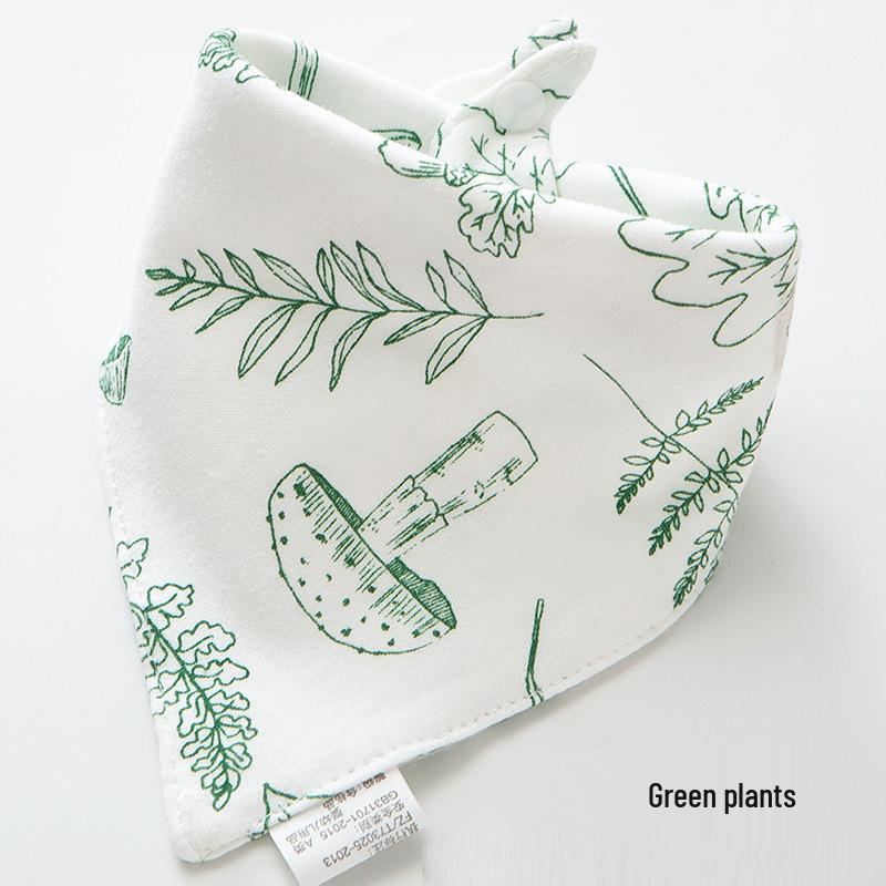 Pure Cotton Baby Drool Bib: Double-Layer Triangle Scarf with Snap Closure, Anti-Spit Up for Newborns