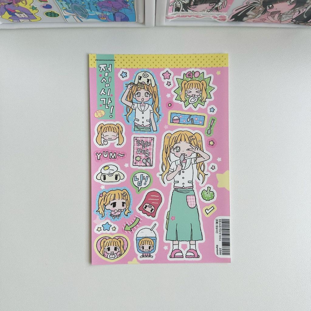 1pc Korean Cute Stickers Ins Style Fashion Figure Stickers DIY Scrapbook Decorative Stickers