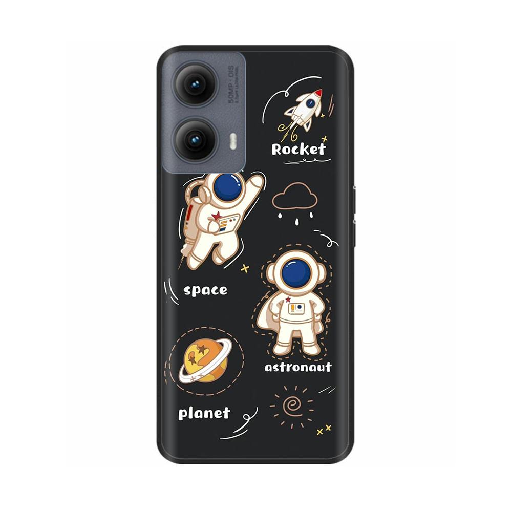 Silicone Casing For Motorola Edge 2024 Case Lovely Cartoon Soft TPU Black Cover For Moto Edge 2024 6.6" Shockproof Fundas Capa