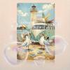 Vintage Lighthouse Seagull Metal Wall Art Decor for Bar Cafe