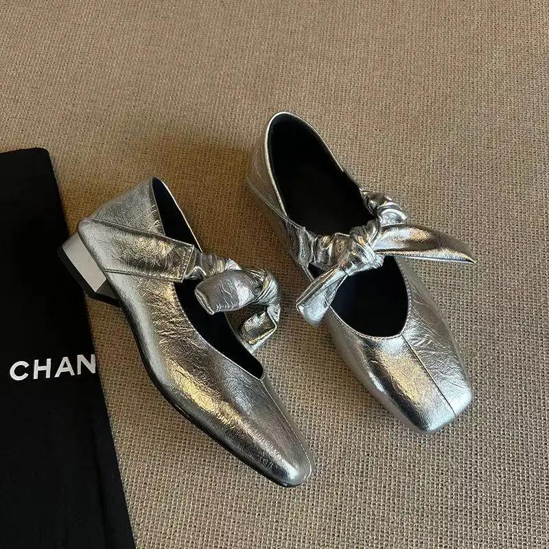 

Fashion Mary Janes Ballet High Heels Shoes Women Square Toe Sandals 2025 Trend Loafers Summer Elegant Shallow Dress Zapatos De Mujer 35