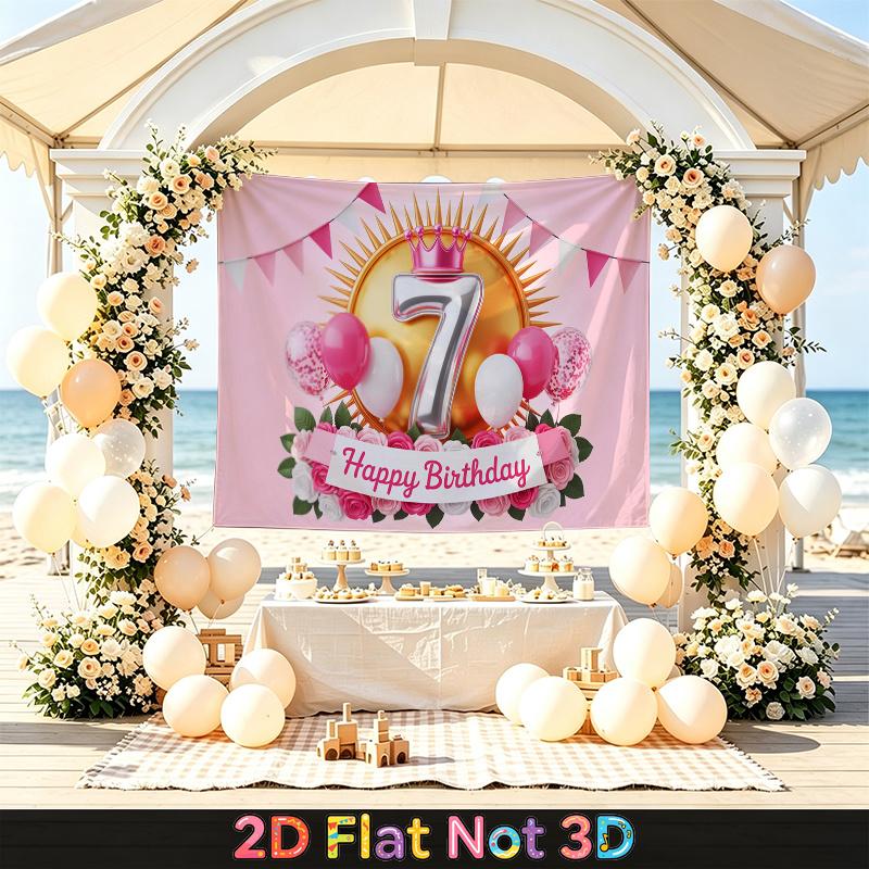 Party Backdrop Birthday Pink Photo Booth Background Front Door Decor