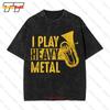 I Play Heavy Metal Saxhorn Player Vintage Oversized Tshirt Xeyx