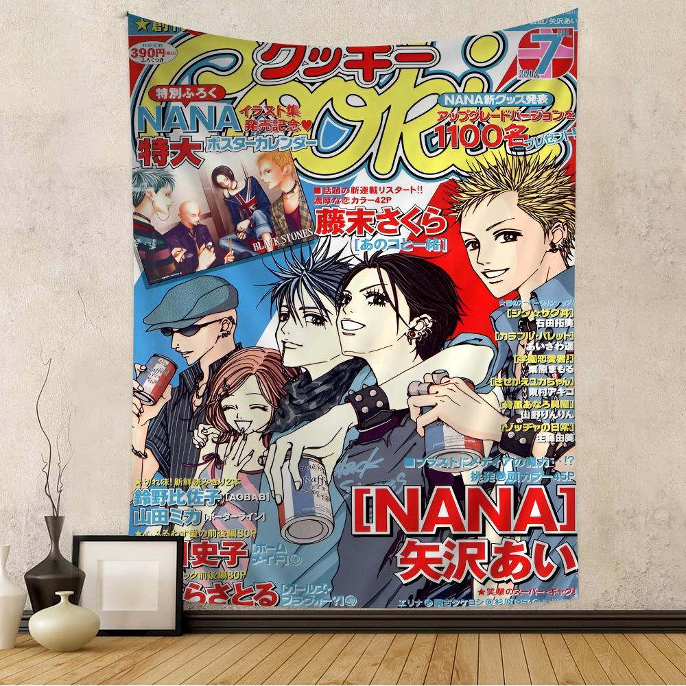 NANA Anime Manga Tapestry Iconic Band Characters Manga Print Wall Hanging Ideal for Bedroom Decor Anime Music Fans