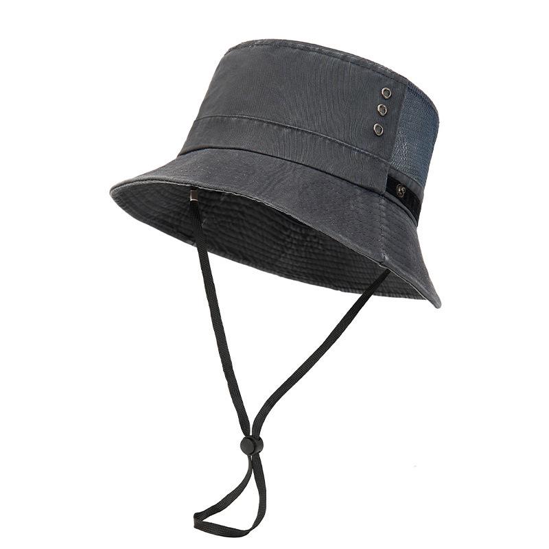 Unisex Outdoor Hiking & Mountaineering Breathable Sun Protection Bucket Hat - Spring/Summer. Adjustable серый