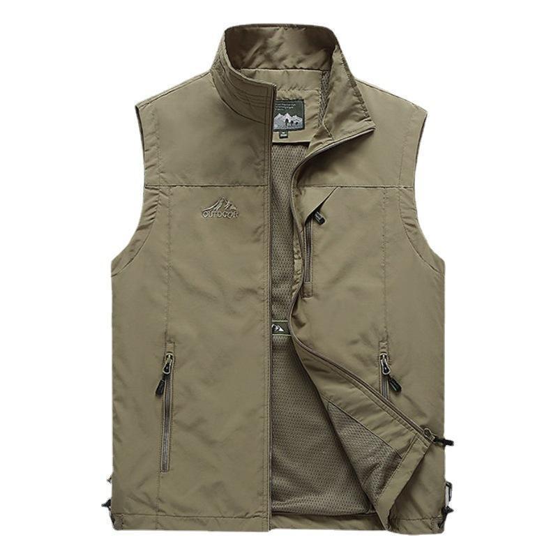 Spring and Autumn Men's Vest Outdoor Multifunctional Casual Spot Thin Zipper Quick-Drying Jacket