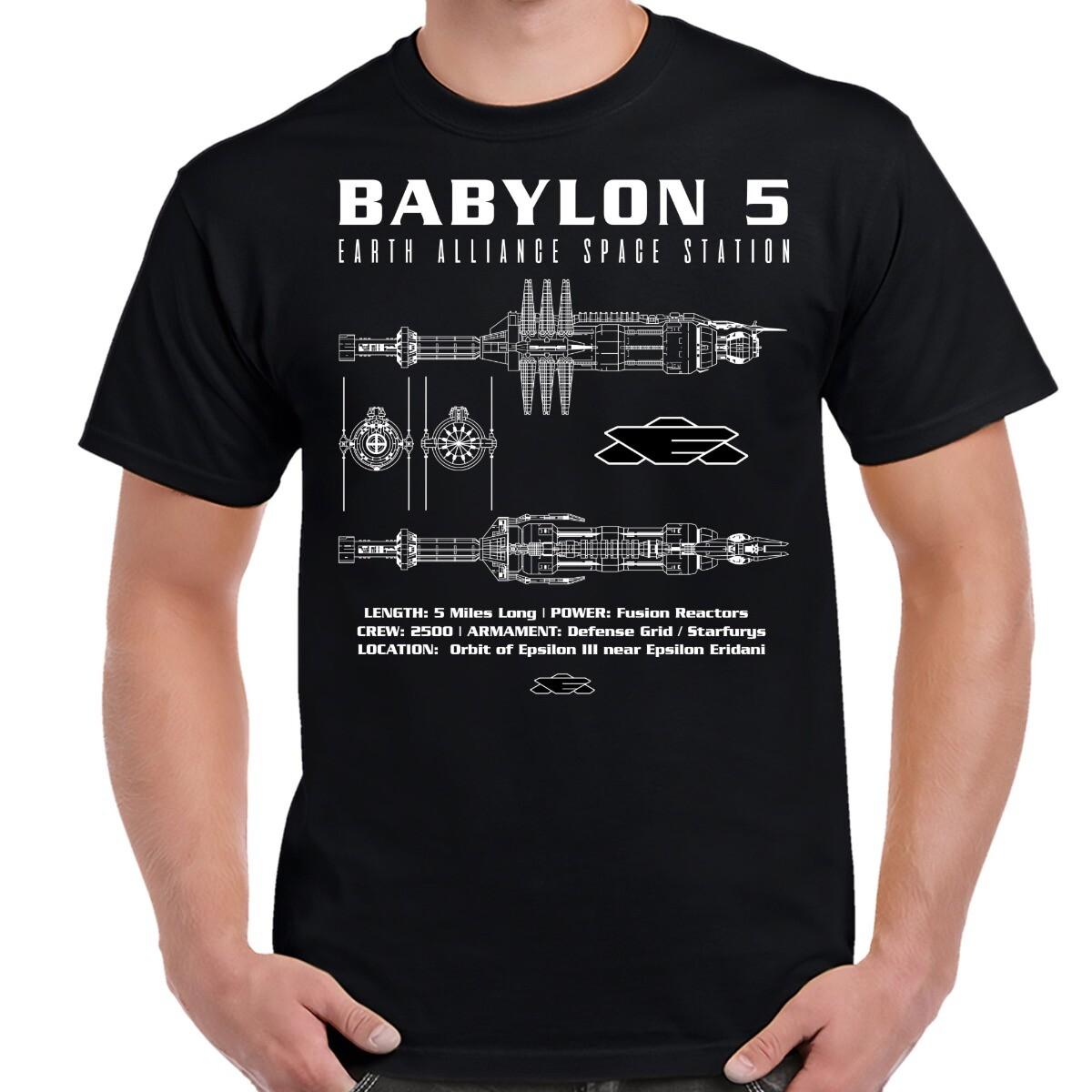 Babylon 5 Space Station Schematic Adult Shirt S