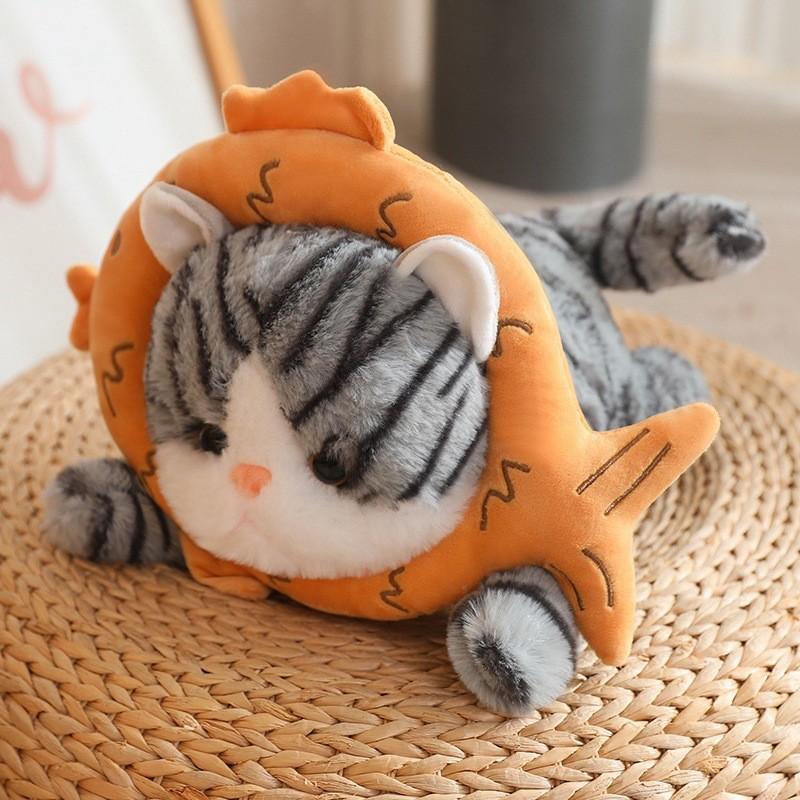 Lion Flower Bread Headwear Cat Plush Toy Cartoon Stuffed Doll Decoration Gift
