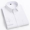 Double Collor Full Shirts for Men Plus Size Slim Fit Formal Plain Shirt Over Size Office Clothes Solid Long-sleeve Business Tops