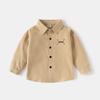 Kinder Langarmhemd 2025 Herbst Jungen Revers einfarbig besticktes Hemd Baby Oberteil trendige Kinderbekleidung