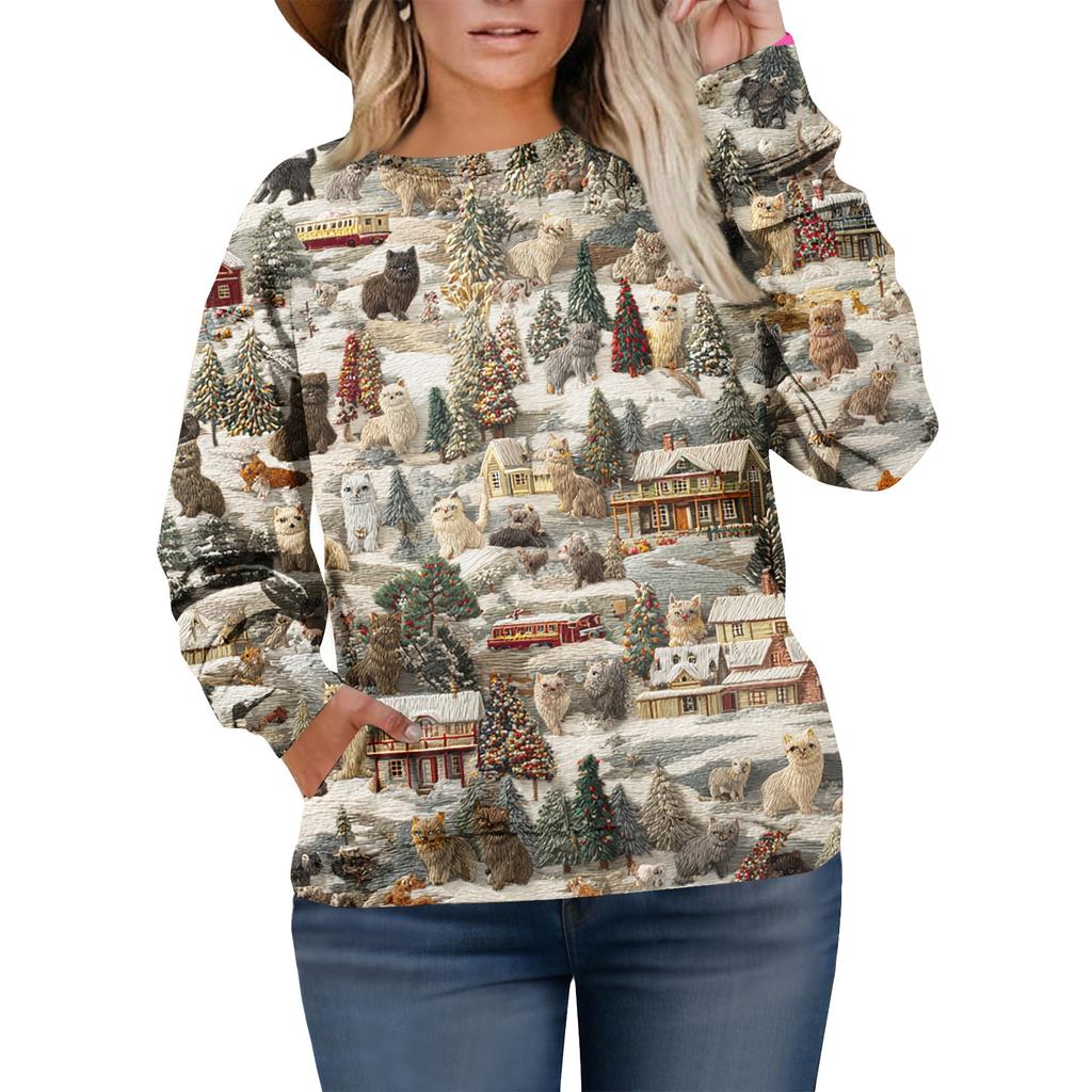 Christmas Sweatshirts For Women Sweater Cute Shirt Fall Pullover Top