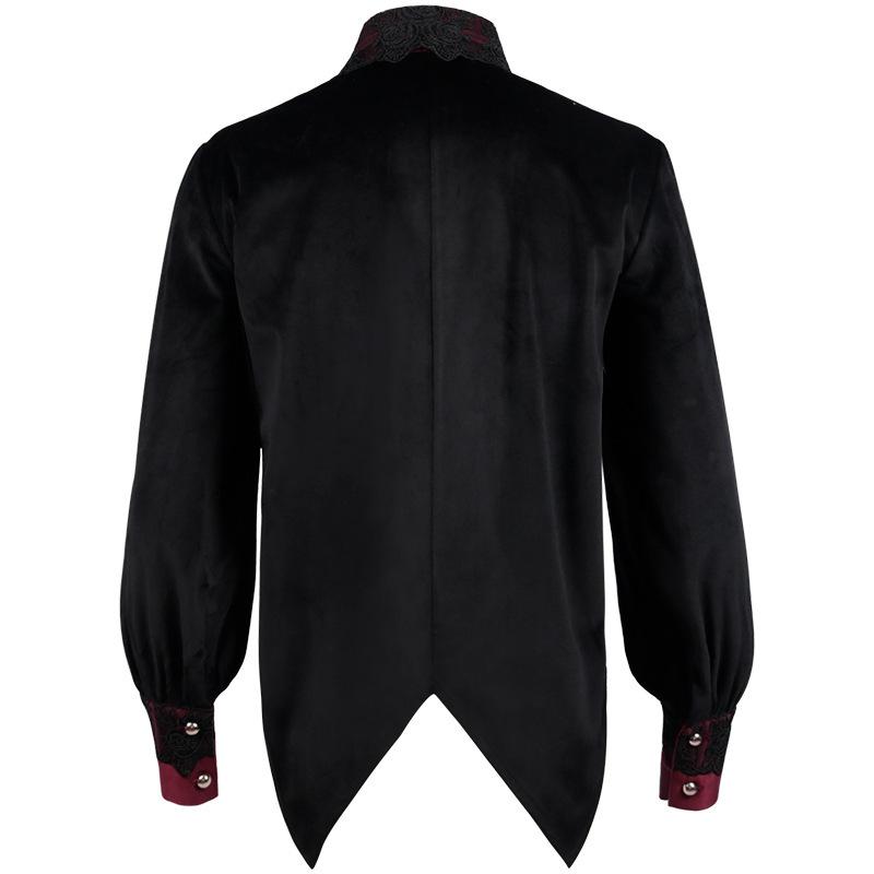 Men’s Halloween Medieval Costume Lace Pleated Shirt