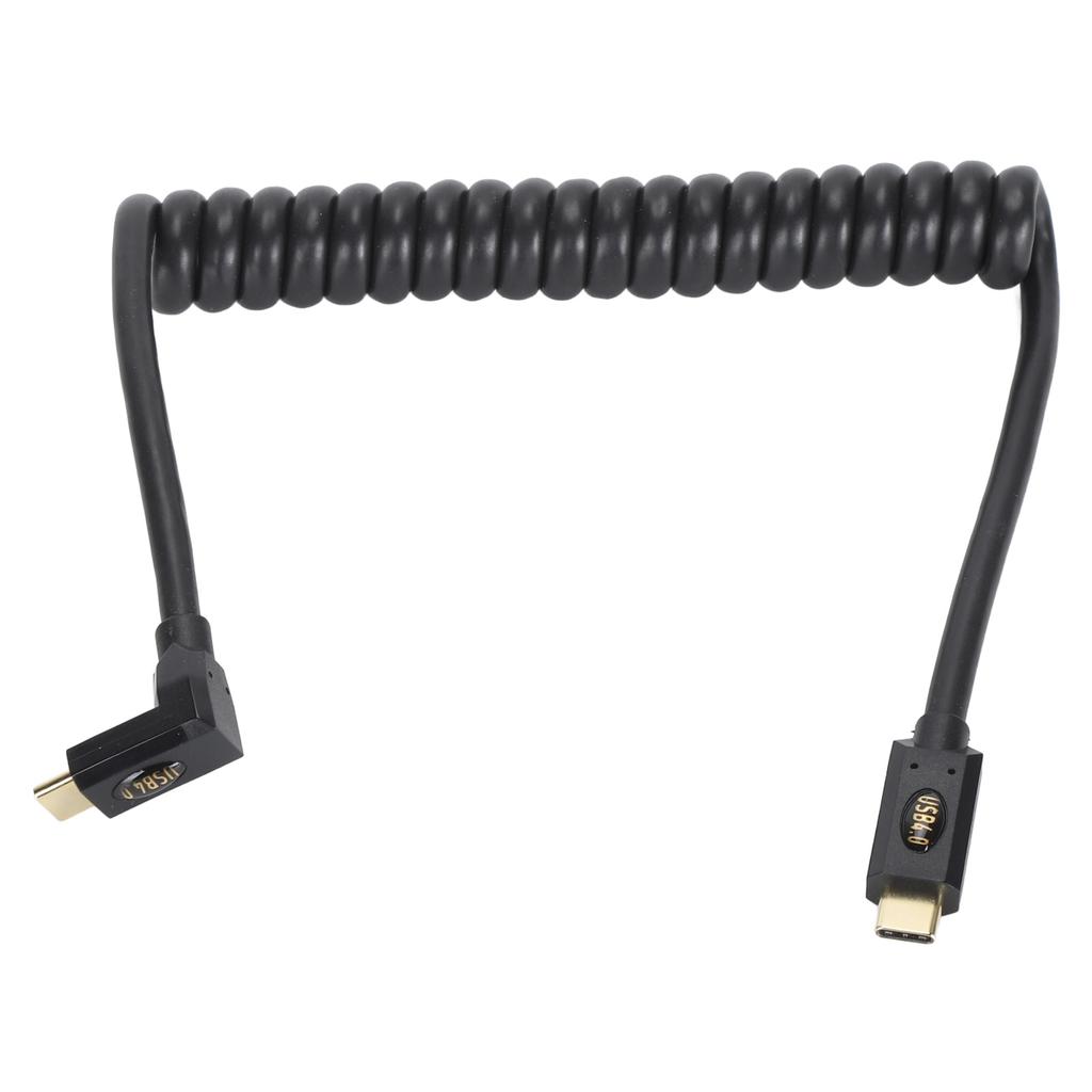 Zatahovací spirálový kabel USB typu C na C 3,3 stopy 40 Gb/s Podporuje 8K UHD Rychlé nabíjení USB 4.0 Data