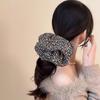 French Vintage Floral Print Hair Scrunchies Oversized Ruched Ponytail Holder Pastoral Style Elastic Hair Ties For Thick Hair