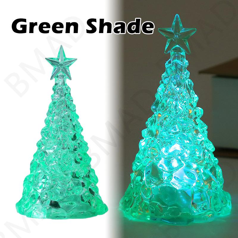 Crystal Glowing Christmas Tree Light Xmas Desktop Decorations Warm Colorful Festival Ornaments Crystal Night Light
