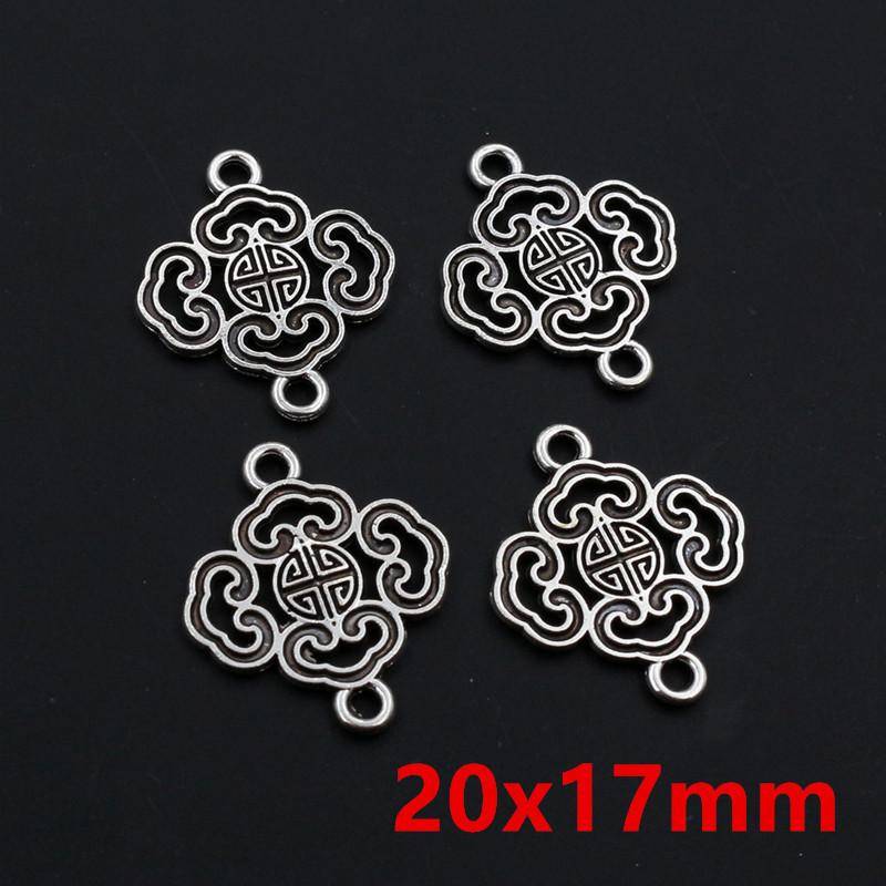 20pcs Alloy Metal Boho Charms Connector Pendants Vintage Style Antique Silver Plated Craft DIY Jewelry Making Accessories