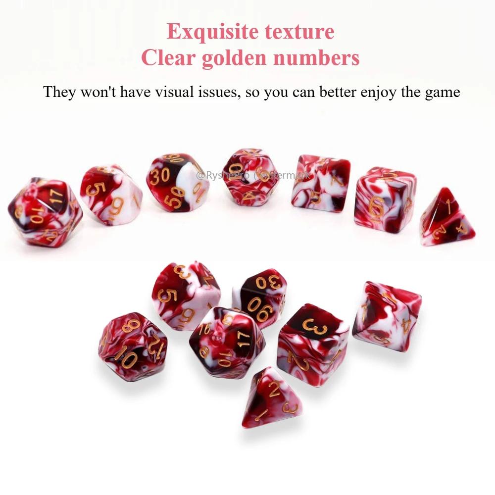 7pcs 16mm Polyhedral Dice Set  Acrylic Dices for Dungeons and Dragons DND RPG Role Playing Table Games Rolling Dice