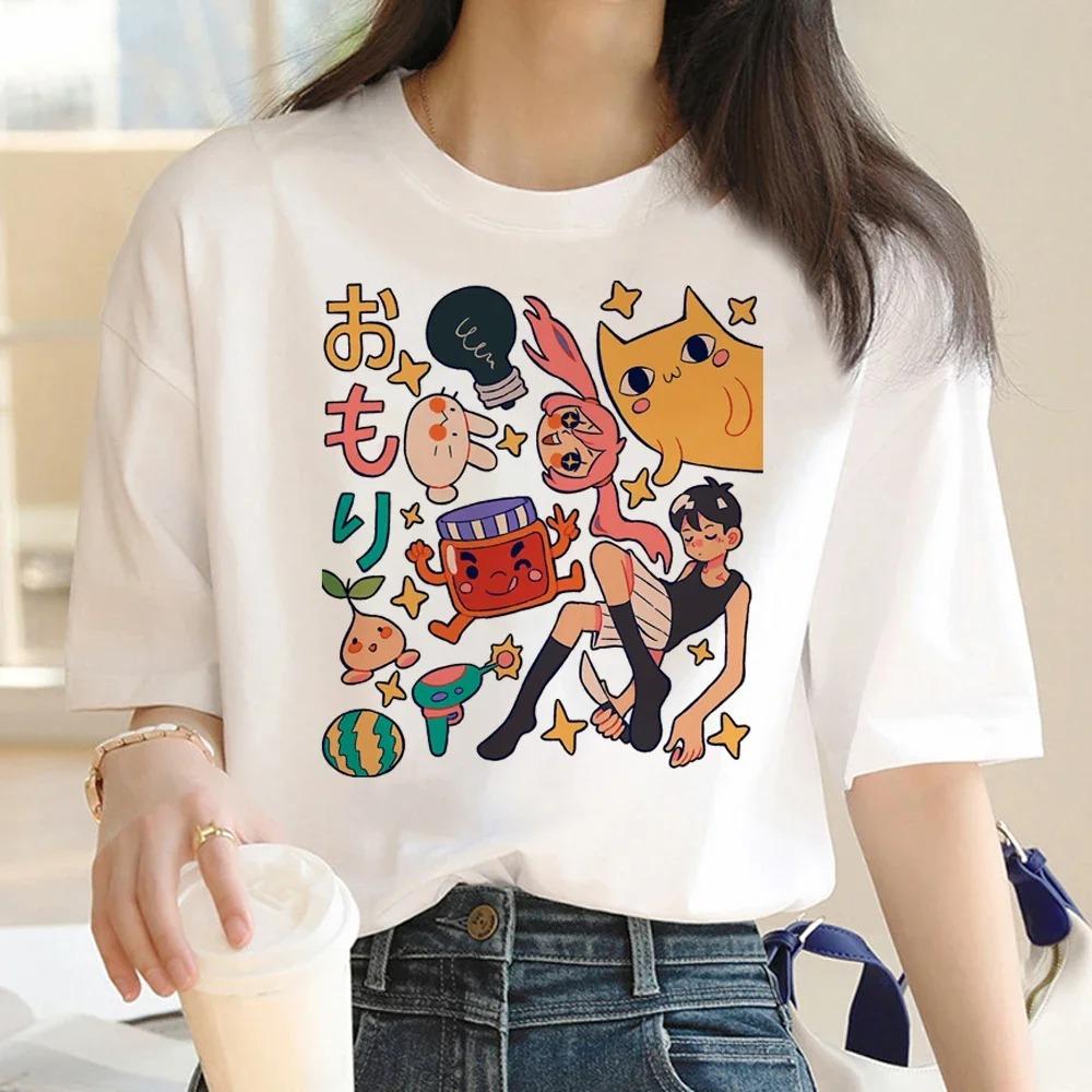 ZX TEE Omori Anime T-shirt Harajuku Women Crew White Basic Tee Aesthetic Cloth Accessories Short Sleeve O-Neck Female Summer Casual Top