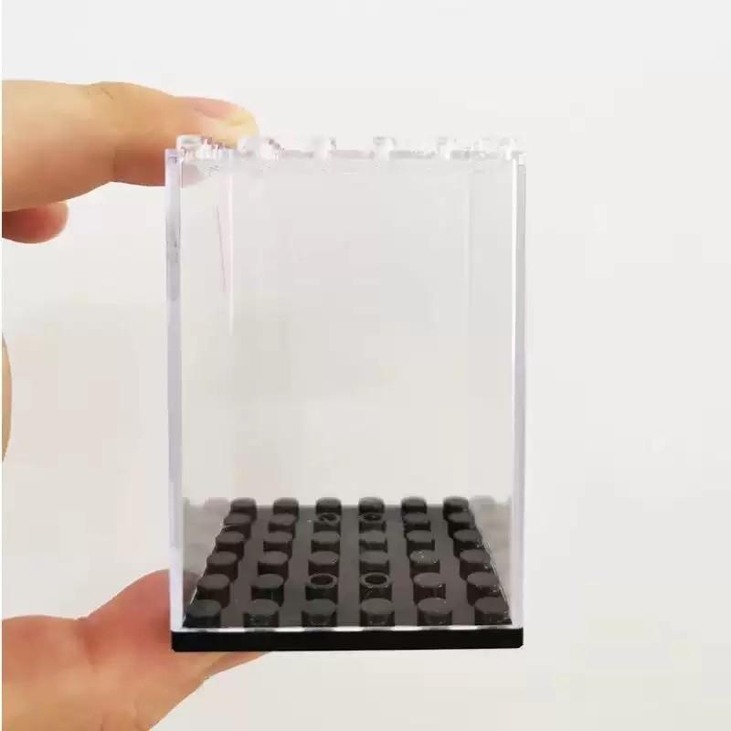 5pcs Clear Display Small Particle Building Block Display Box with Dust Cover for Miniature Figures Action Figure Storage  Bricks Toy