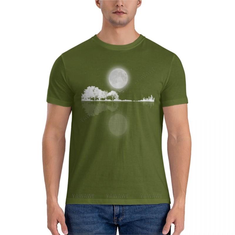Nature Guitar Night Classic T-Shirt Short Sleeve Tee Men Boys T Shirts Boys Animal Print Shirt T Shirt Men