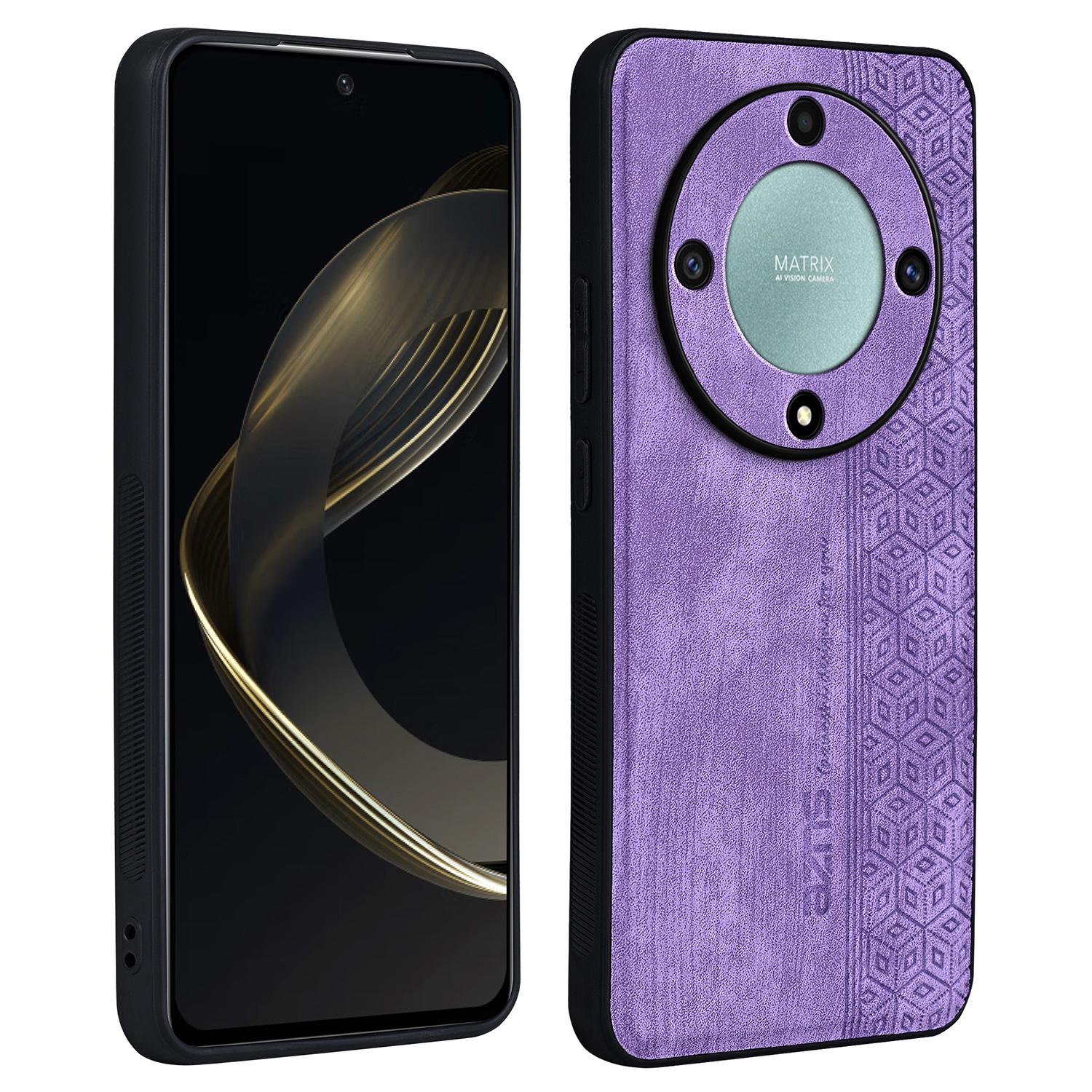 

AZNS For Honor X9b 5G/Magic6 Lite 5G Case Anti-Scratch PU Leather Coated TPU Phone Cover Purple
