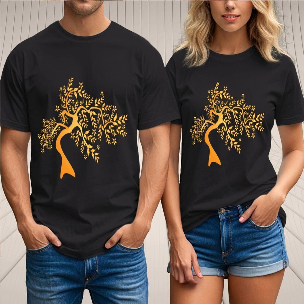 

Golden Tree of Life T-Shirt Unisex Floral Nature Graphic Spiritual Boho Yoga Tee 4XL