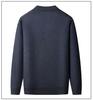 Dad's Warm Plaid Sweater for Middle-Aged & Elderly Men 50s 60s - Plus Velvet, Thick, Round Neck, Autumn & Winter Base Layer.