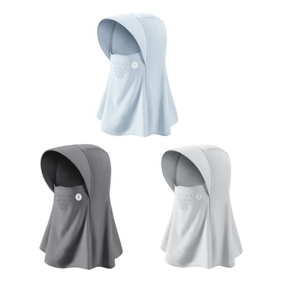 Women's UV Protection Balaclava Hat Summer Ice Silk Full Face Helmet