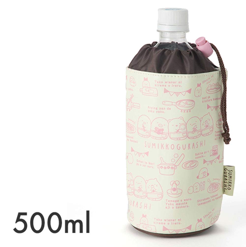 Asahi Koyo Sumikko Gurashi PET Bottle Holder, 500ml Capacity, Bottle Cover, Beige, Aluminum-Vaporized Interior, SK-P17