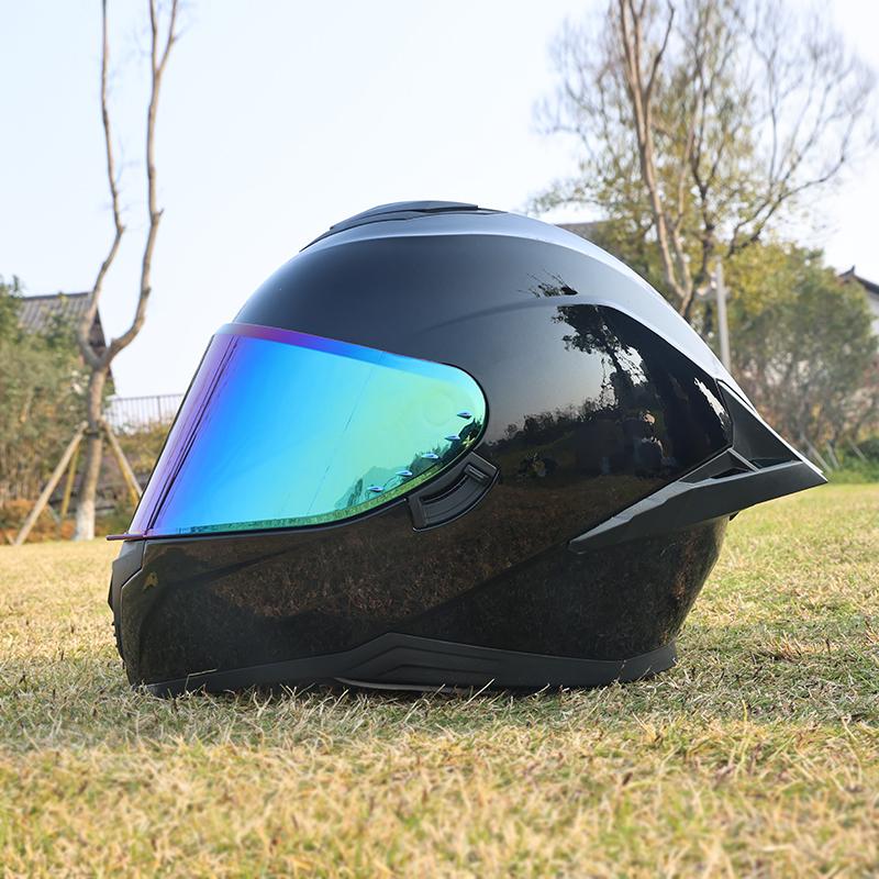 Motorcycle helmet, men's and women's dual lens full face helmet, motorcycle sports car, all season full face helmet DOT