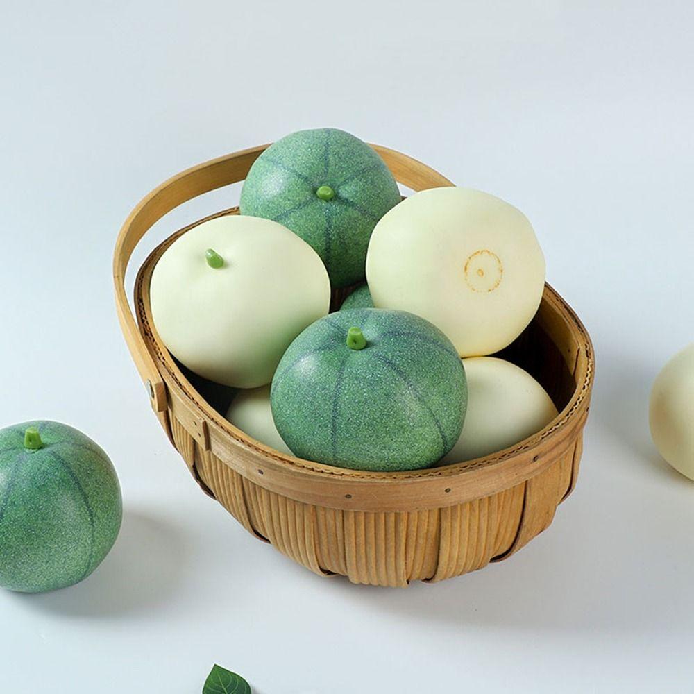 2Pcs Foam Artificial Melon Realistic Decorative Fruits Creative Simulation Melon Ornament  DIY