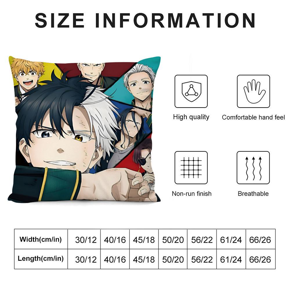 Anime W-Wind Breakers Cushion Cover Pillowcase Ultra Soft Skin Friendly Fabric Cloud Like Comfort & Concealed Zipper