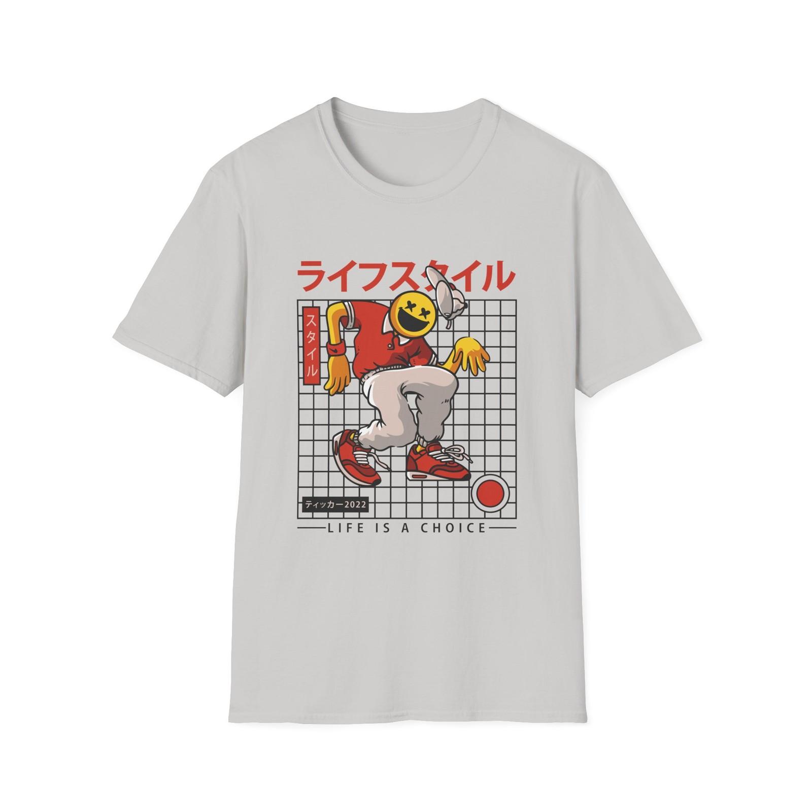 Trendy Graphic Tee - Retro Smile T-Shirt, Multiple Colors L
