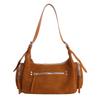 PU Suede Hobo Bag Women's Fashion Shoulder Tote with Multiple Zip Pockets Casual Everyday Handbag