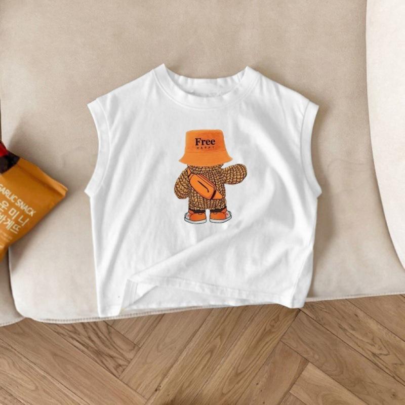 Summer Boys Fashion Sleeveless Tank Top Thin Breathable Vest For Kids 80