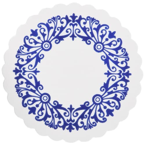 Endo Shoji Commercial Paper Coasters, New Chrysanthemum Round Navy Blue (200 count), Paper, Made in Japan, PKCS201