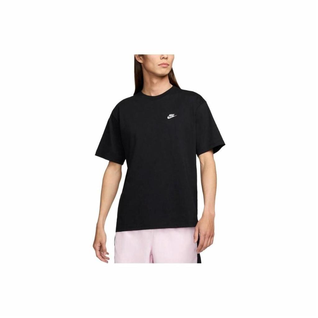 Nike Logo Embroidered Loose Short-sleeve T-shirt for Men In Black
