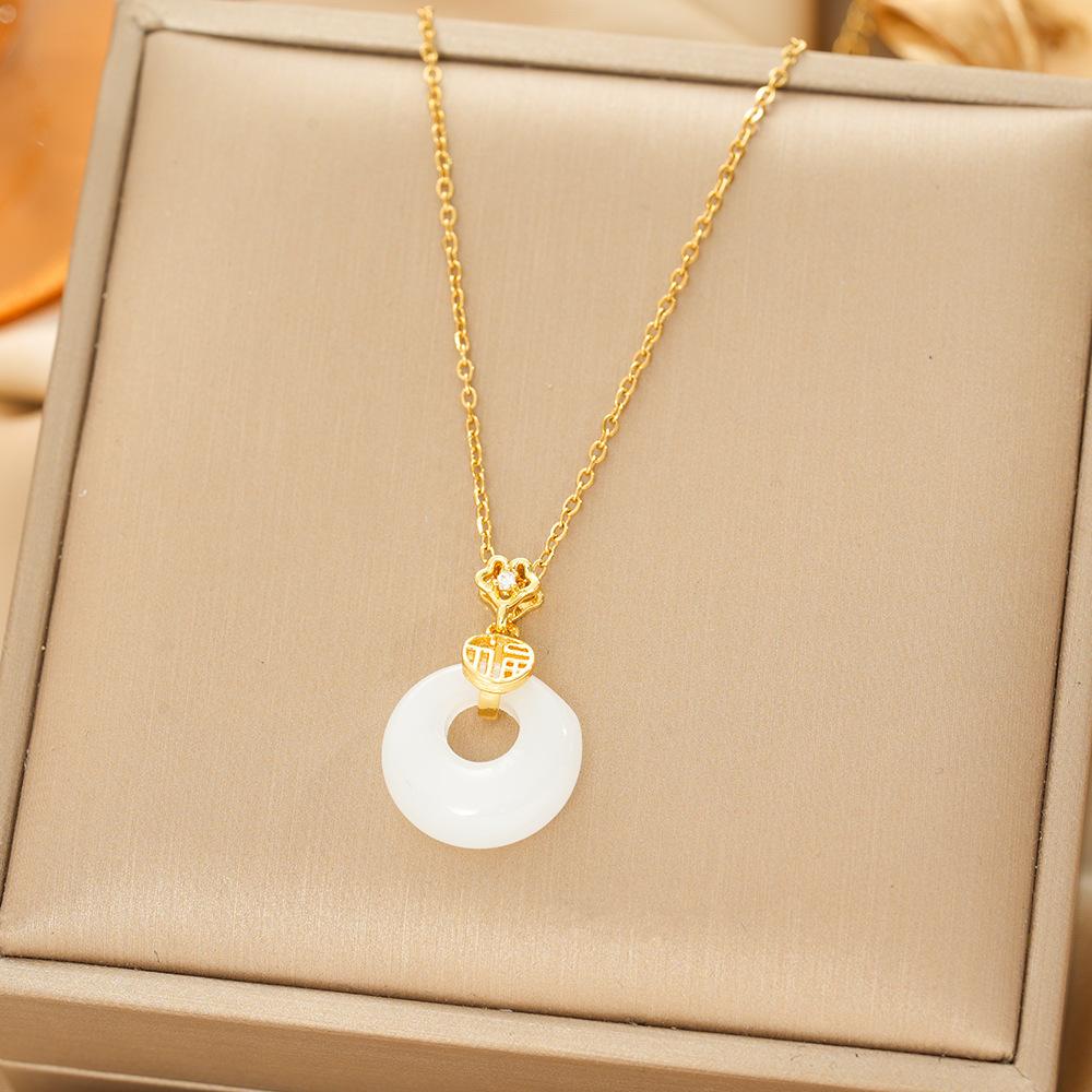 Titanium Steel Necklace For Women Elegant Simple Fashion Zircon Collarbone Chain Light Luxury Niche Jewelry