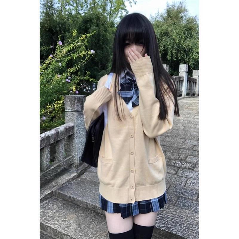 

Academy Style Original JK Uniform Cardigan Sweater: Japanese-Inspired, Versatile Knitwear for Women, Perfect for Spring and Autumn. XS
