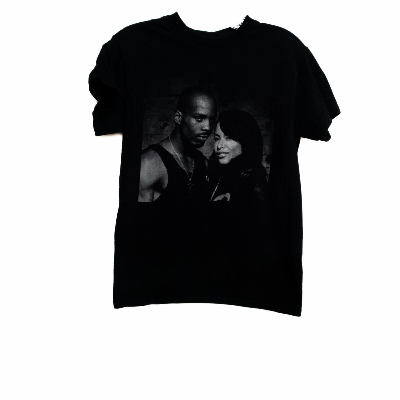 Aaliyah Mens Black T-Shirt Graphic Print Short Sleeve Round Neck Cotton Size S XXXXL