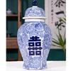 New Chinese Style Ceramic Jar Vase Entrance DecorationTV cabinet Decoration Hexagonal General Jar