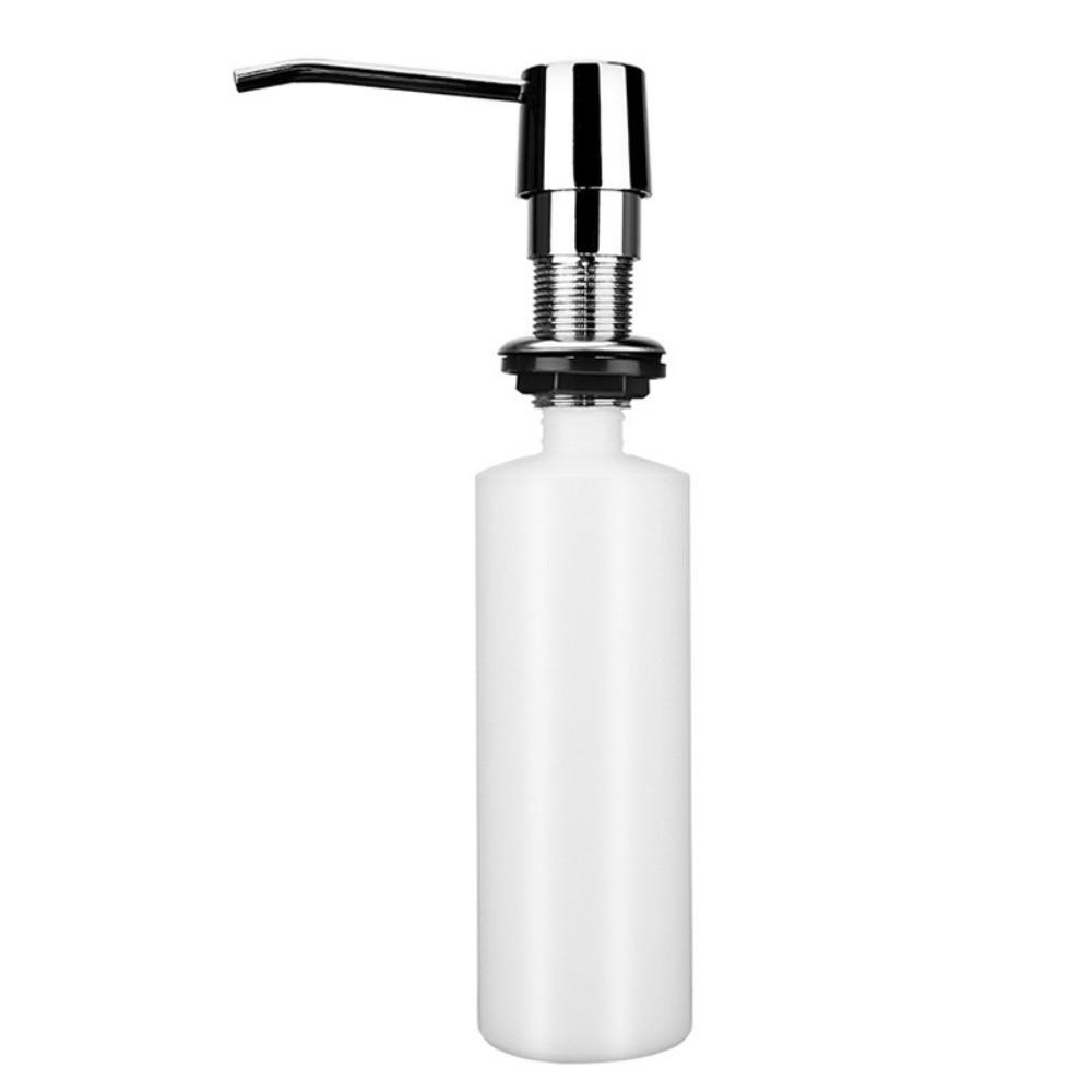 

Brushed Nickel Built-in Soap Dispenser Hand Press Head Liquid Soap Dispenser Kitchen Use soap dispenser