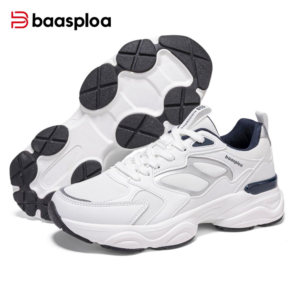 BAASPLOA Damen Sportschuhe mit dicker Sohle, Mesh Laufschuhe, Freizeitschuhe, Wanderschuhe, Studentenschuhe, weiße Schuhe, flache Sportschuhe, Tennisschuhe