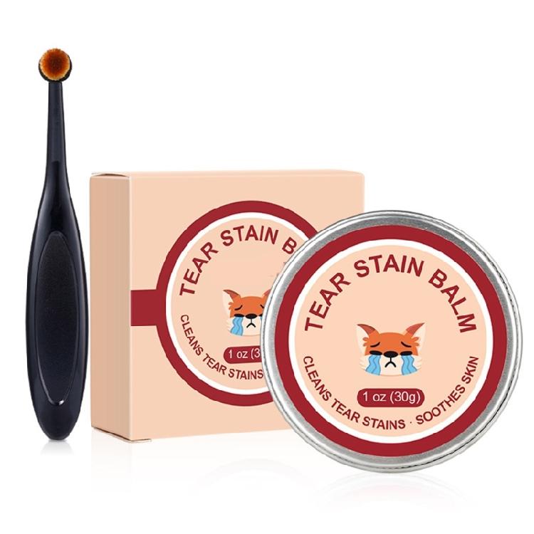 Tear Stain Remover Ointment for Dogs and Cats Natural Formula with Brush for Easy Application Promotes Healthy Eyes 30g 1