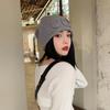 Autumn and Winter New Face Small Letter Cold Hat Women's Ear Protectors Bag Head Knitted Hat Big Head Circumference Stacking Hat