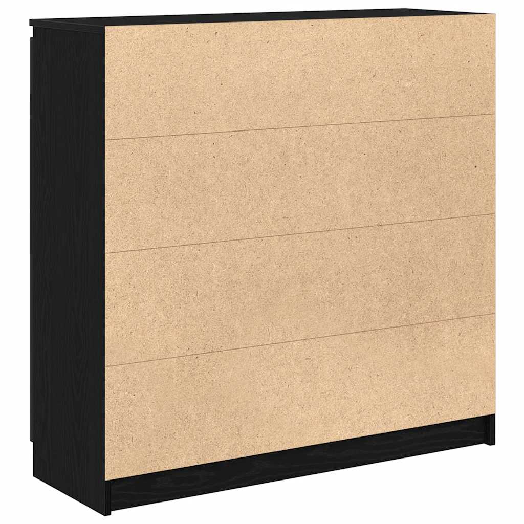 Sideboard with Drawers Black Oak Effect 100.5 x 35 x 98.5 cm