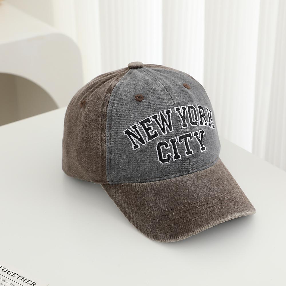 Spring And Autumn Children New York City Embroidered Hat Peaked Cap Washed Baseball Cap 3-8 Years
