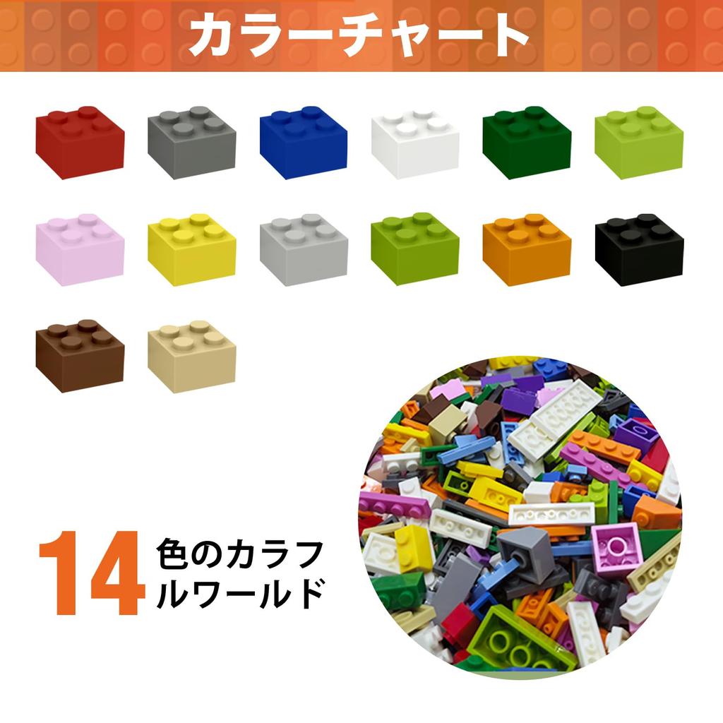 WYSWYG 1500-Piece Colorful Basic Building Block Set with Two 32x32 Baseplates - Compatible - Add-On Building Blocks, Large Capacity, 14 Colors, 19