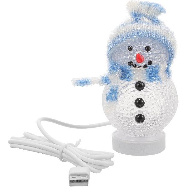 Uonlytech Christmas Snowman Night Ligh, LED Light USB Night Light Mini Glowing Snowman Desktop Ornaments for Home Bedroom Christmas