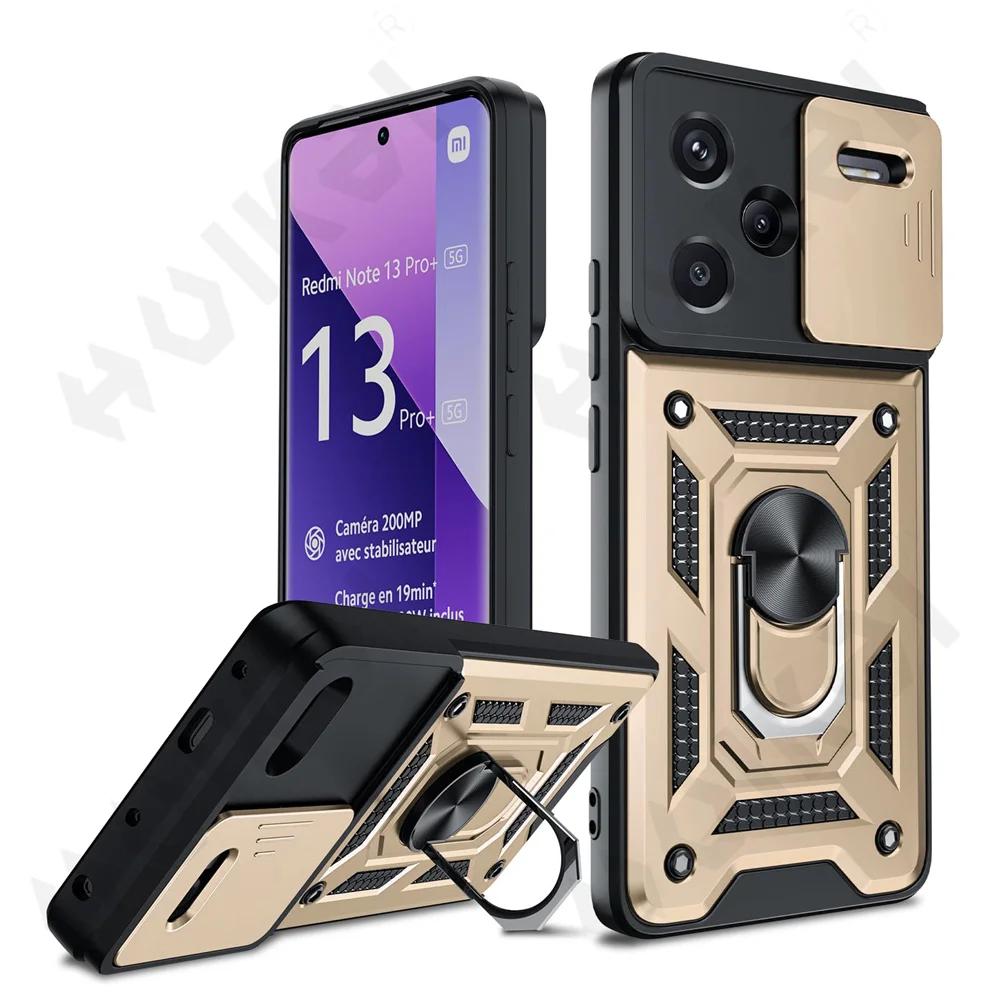 

Защитный чехол с кольцом для Xiaomi Redmi Note 13 Pro Plus 4G 5G Redmi Note 13 Pro 13T A3 14 Pro, защитная пленка для слайд-камеры 360 PC, жесткий чехол Redmi 9 золотой